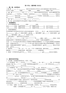 九年级化学第十单元《酸和碱》知识点填空