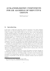 Auslander-Reiten Components for Lie Algebras of Re