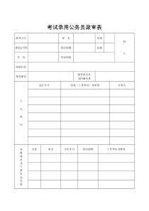 考试录用公务员政审表(模板)