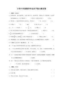 2017年长沙市小学六年级数学小升初毕业试卷及答案