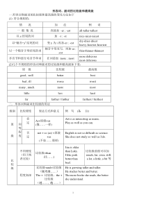 形容词和副词的比较级和最高级(完美版)