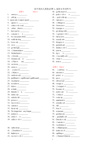 新课标人教版高中英语必修1-选修8单词中英分开默写