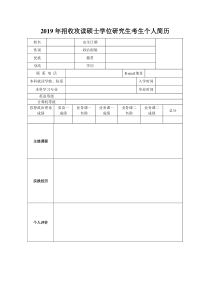 2019年研究生考研复试面试简历模板