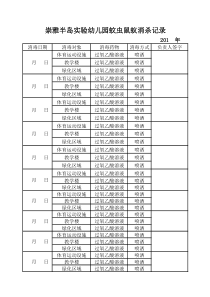 幼儿园蚊虫鼠蚁消杀记录