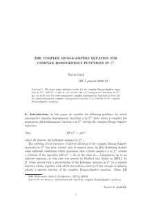 THE COMPLEX MONGE-AMP ERE EQUATION FOR COMPLEX HOM