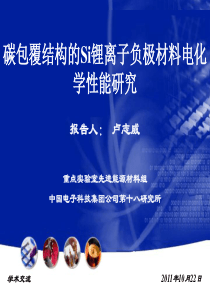 碳包覆结构的Si锂离子负极材料电化学性能研究