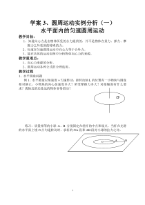 专题1、水平面内圆周运动