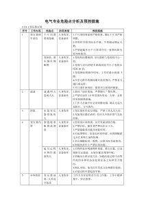 电气专业危险点分析及预控措施