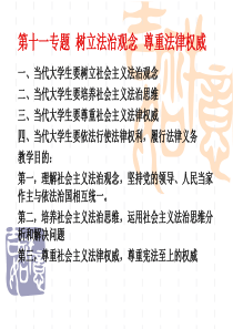 第十一专题树立法治观念尊重法律权威