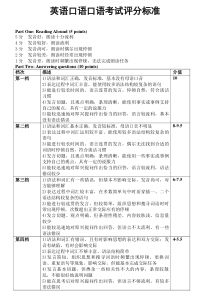 英语口语口语考试评分标准