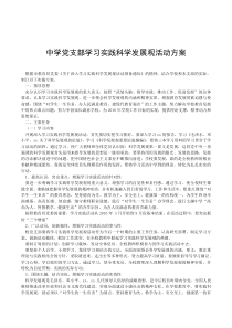 2019年中学党支部学习实践科学发展观活动方案