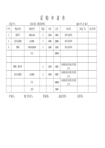 采购申请单格式