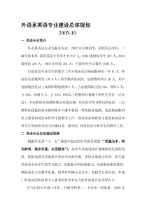 外语系英语专业建设总体规划