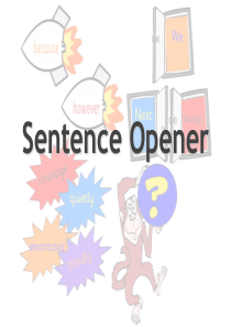 英语写作句子开头写法Sentence-opener