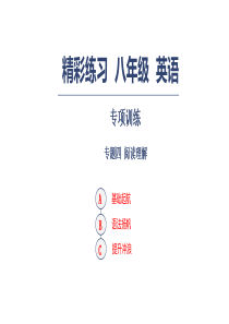 人教新目标八年级英语上册习题课件：专项训练-专题四-阅读理解(共41张PPT)