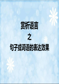 语言之句子、词语的表达效果-(1)