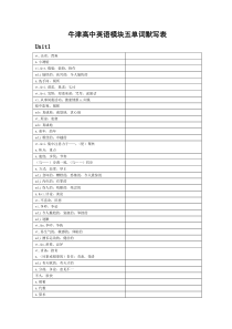 牛津高中英语模块五单词默写表