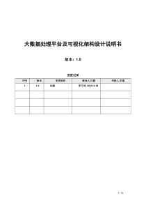 大数据处理平台构架设计说明书