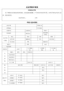 企业贷款申请表