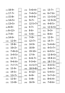 20以内加减法练习题150道(带田字格)