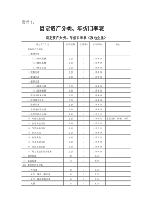 国家电投固定资产分类、年折旧率表