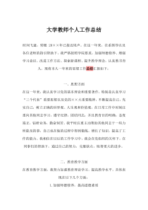 大学教师个人工作总结