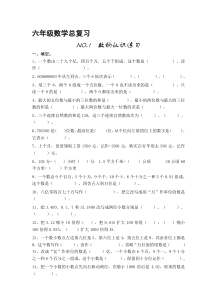 小学六年级数学总复习题库(分类)