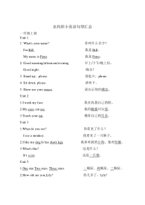 新起点英语1-6年级句型