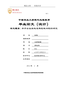 关于企业实施名牌战略问题的研究...