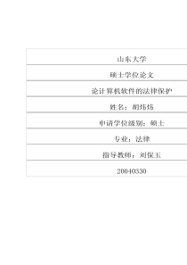 论计算机软件的法律保护