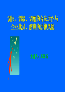 调岗、调级、调薪的合法运作与企业裁员、解雇的法律风险