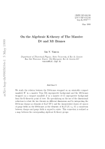 hep-th990 On the Algebraic K-theory of The Massive