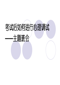 初中主题班会《考试后如何进行心理调试》ppt