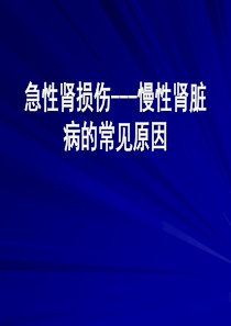 急性肾损伤---慢性肾脏病的常见原因