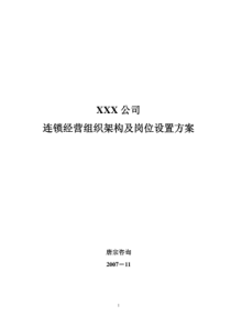 某某公司连锁经营组织架构及岗位设置方案20