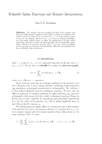 Re nable Spline Functions and Hermite Interpolatio