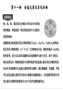 2012届创新设计高考化学二轮专题复习课件：第11讲__金属元素及其化合物