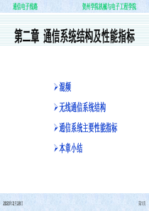 通信系统结构及性能指标