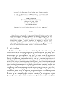 Large-Scale Process Simulation and Optimization in