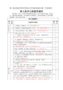 第三届全国高等医学院校大学生临床技能竞赛单人心肺复苏试题及评分表(华东赛区)