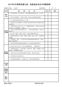 营养餐工作检查表