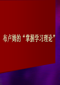 布卢姆的“掌握学习理论”