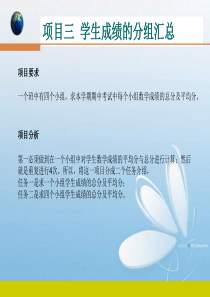 项目三  学生成绩的分组汇总