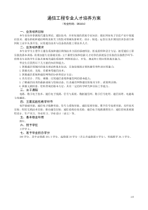 通信工程专业人才培养方案