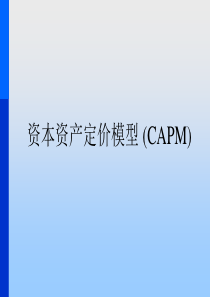 capm资本资产定价模型推导及应用