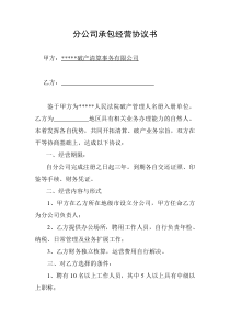 分公司承包经营协议书(定稿)