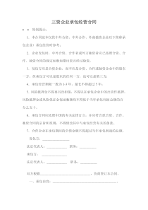 承包合同 三资企业承包经营合同