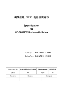 UPS-电池规格书