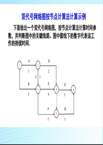 双代号网络图按节点计算法计算示例