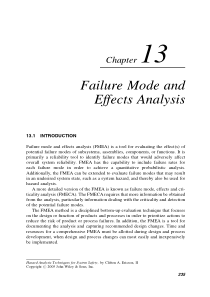 13. Failure Mode and Effects Analysis